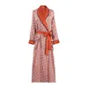 Manito Red Infinite Women's Long Robe - Infinite Orange In Red