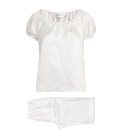 Manito Silk Sweetie Pyjama Set In White