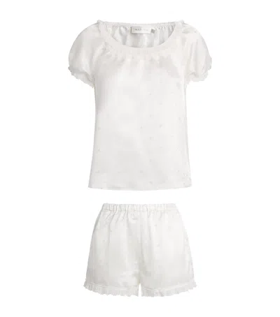 Manito Silk Sweetie Short Pyjama Set In White
