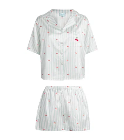 Manito Summer Fruits Short Pyjama Set In Blue