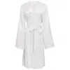 Manito Wedding Women's Lace Silk Short Robe - White