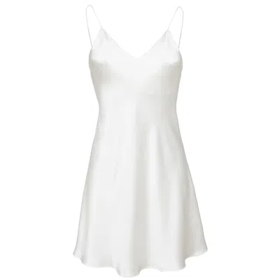 Manito Women's Basal Silk Slip Dress - Peony White