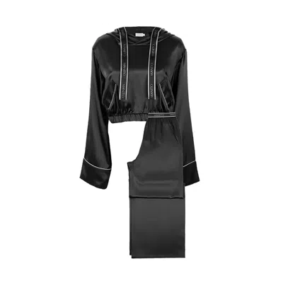Manito Women's Black Sportif Silk Tracksuit