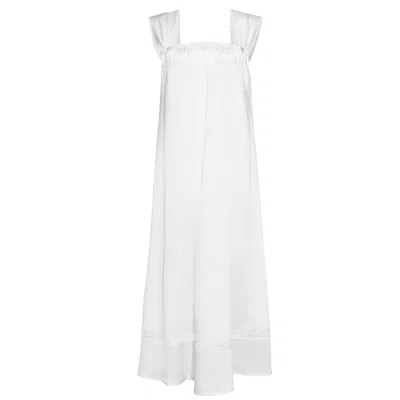 Manito Women's Duchess Tank Silk Maxi Dress - White