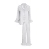 Manito Women's Grey Diva Feather Trimmed Pajama Set - Silver Gray In Grey