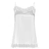 Manito Women's Latica Lace Silk Camisole Top - White In White