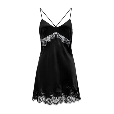 Manito Women's Latica Silk Vneck Short Dress - Black