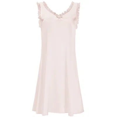 Manito Women's Pink / Purple Duchess Silk Ruffle Dress - Ballet Pink