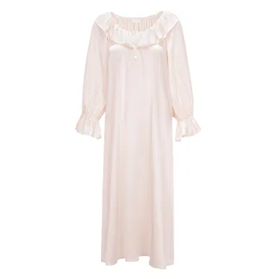 Manito Women's Pink / Purple Echoes Silk Ruffle Dress - Ballet Pink In Pink/purple