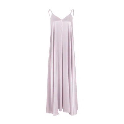 Manito Women's Pink / Purple Serene Silk Long Dress - Tanzanite In Pink/purple