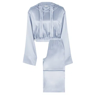 Manito Women's Sportif Silk Tracksuit - Crystal Blue