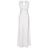 Manito Women's Wedding Lace Silk Maxi Dress - White