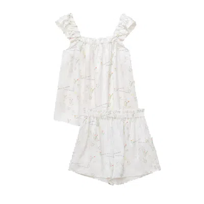 Manito Women's White Princess Louise Tank & Shorts Set