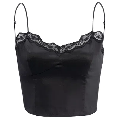 Manito Women's Windy Lace Silk Camisole Top - Black