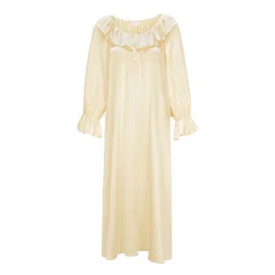 Manito Women's Yellow / Orange Echoes Silk Ruffle Dress - Pear Sorbet In Yellow/orange