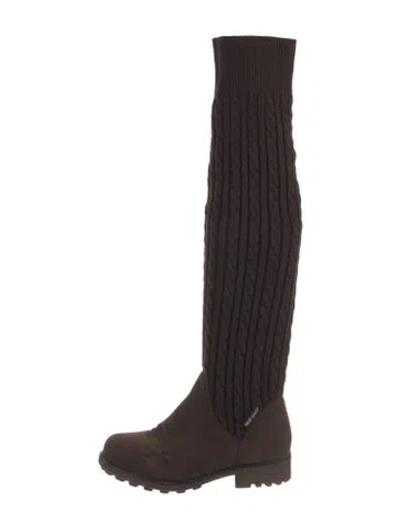 Pre-owned Manitobah Mukluk Suede Sock Boots In Brown