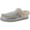 Manitobah Mukluks Womens Faux Fur Leather Clogs In Silver