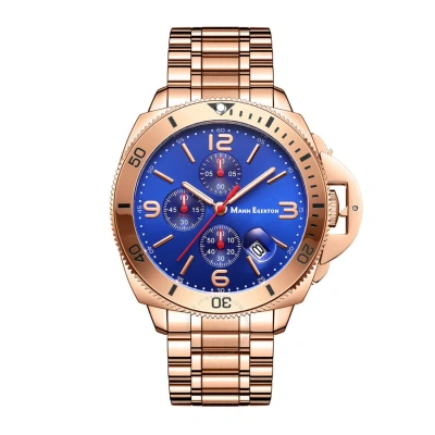 Mann Egerton Time Guarder Blue Dial Men's Watch Me0072 In Gold