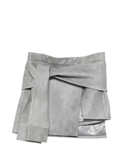 Manokhi Alya Tie-waist Mini Skirt In Gray