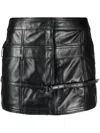 Manokhi Belted Leather Mini Skirt In Black