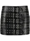 Manokhi Belted Leather Miniskirt In Black