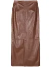 Manokhi Leather Maxi Skirt In Brown