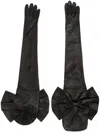 Manokhi Bow-detail Leather Gloves In Black