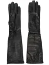 Manokhi Croc-effect Gloves In 黑色