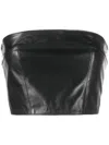 Manokhi Cropped Leather Top In Black