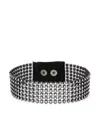 Manokhi Crystal-embellished Mesh Choker In Black