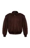 Manokhi Daya Sheep Leather Jacket In Brown