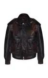 Manokhi Devin Sheep Leather Jacket In Brown