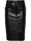 Manokhi Amra Belted Leather Skirt In Black