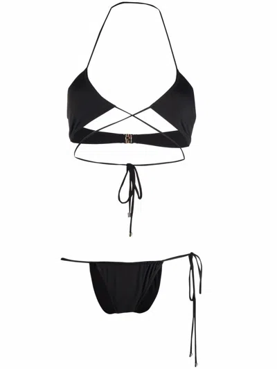 Manokhi Halterneck Bikini Set In 黑色