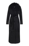 Manokhi Kaia Sheep Leather Fur Coat In Black