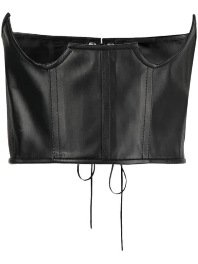 Manokhi Lace-up Corset Top In Black