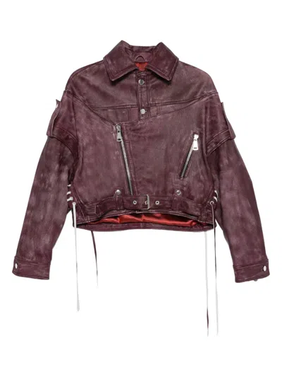 Manokhi Lace-up Detail Jacket In Brown