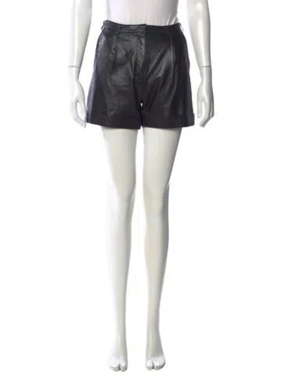 Pre-owned Manokhi Lambskin Mini Shorts In Black