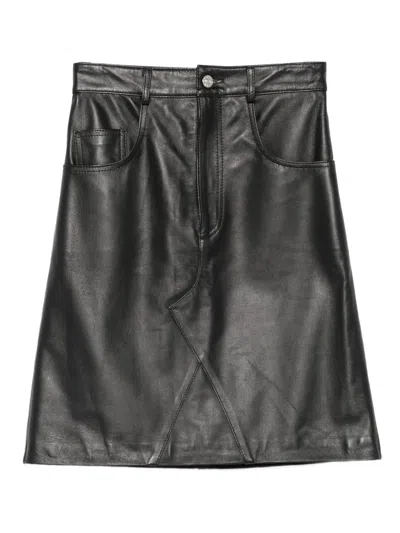 Manokhi Leather A-line Skirt