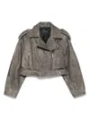 Manokhi Leather Jacket In Gray