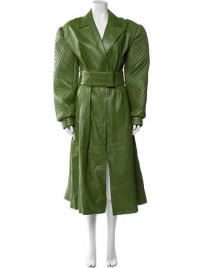 Pre-owned Manokhi Leather Jacket In Green