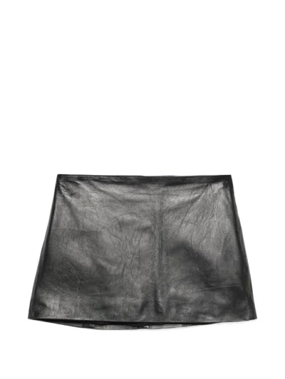 Manokhi Leather Mini Skirt In Multi