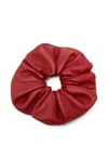 Manokhi Leather Scrunchie In Red