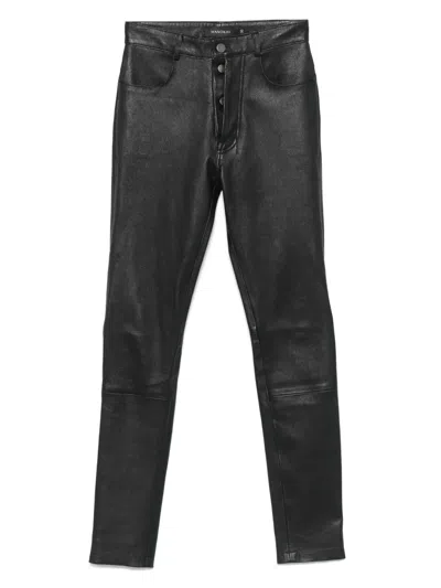 Manokhi Leather Trousers In Black