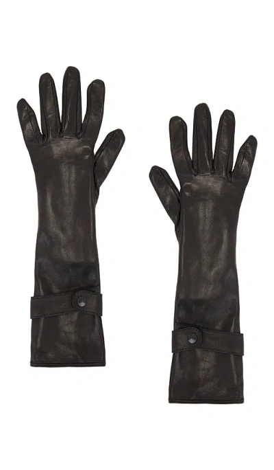 Manokhi Medium Length Leather Gloves In Black