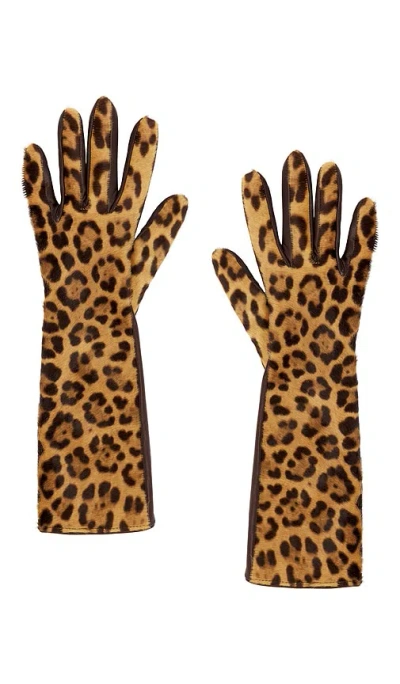 Manokhi Medium Length Leather Gloves In Pony