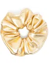 Manokhi Metallic-finish Leather Scrunchie In Gold