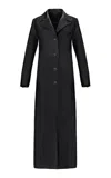Manokhi Milla Sheep Leather Trench Coat In Black