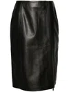 Manokhi Rumi Leather Midi Skirt In Schwarz