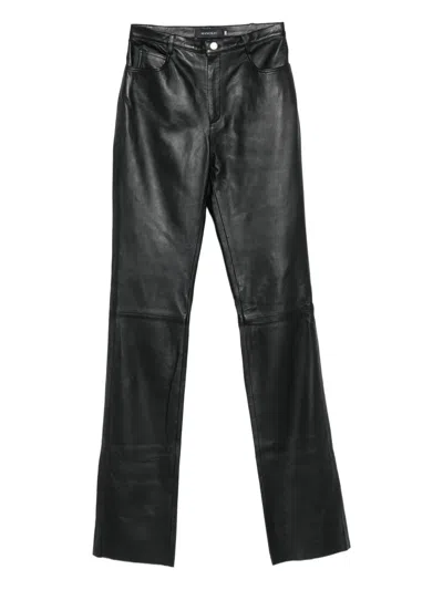 Manokhi Sena Leather Panel Trousers In Black